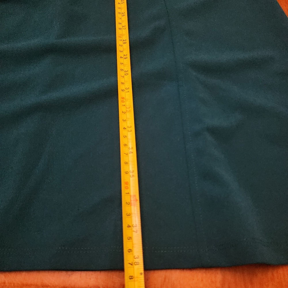 Donna Morgan Teal‎ Blue Keyhole Neck Long Sleeve Crepe Shift Dress Size 18 - Picture 8 of 8